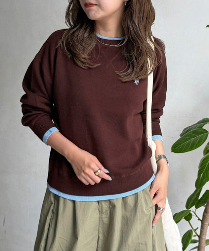 【U.S. POLO ASSN.】フェイクレイヤードスウェットライクニット