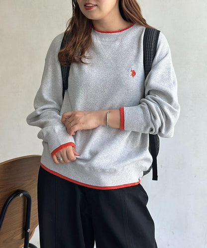 【U.S. POLO ASSN.】フェイクレイヤードスウェットライクニット