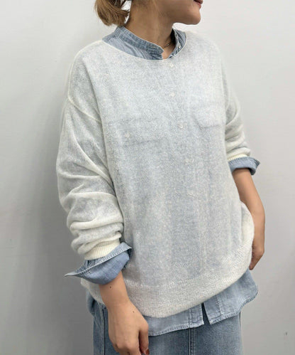 PUAL CE CIN 2026 AW VINTAGE REBELLION系列 莫代爾混紡針織衫 女士 寬鬆透膚感 柔軟空氣感 絞花針織