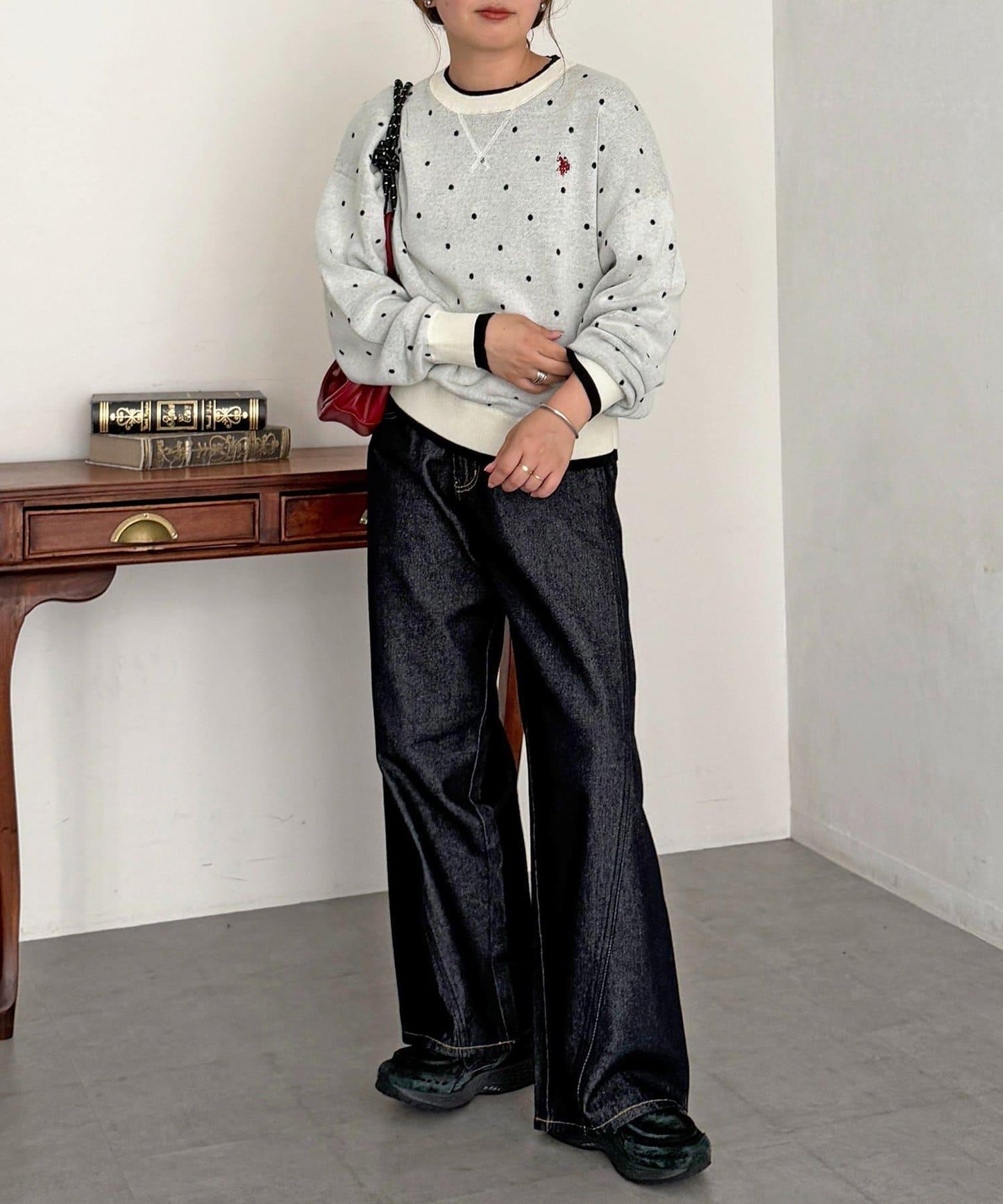 【U.S. POLO ASSN.】フェイクレイヤードスウェットライクニット