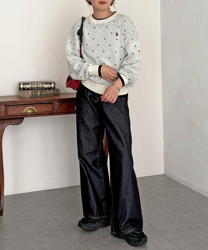 【U.S. POLO ASSN.】フェイクレイヤードスウェットライクニット