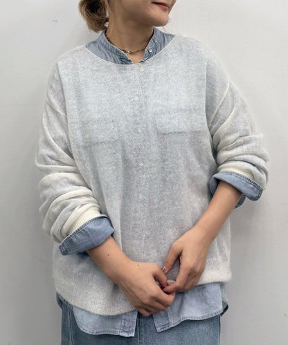 PUAL CE CIN 2026 AW VINTAGE REBELLION系列 莫代爾混紡針織衫 女士 寬鬆透膚感 柔軟空氣感 絞花針織