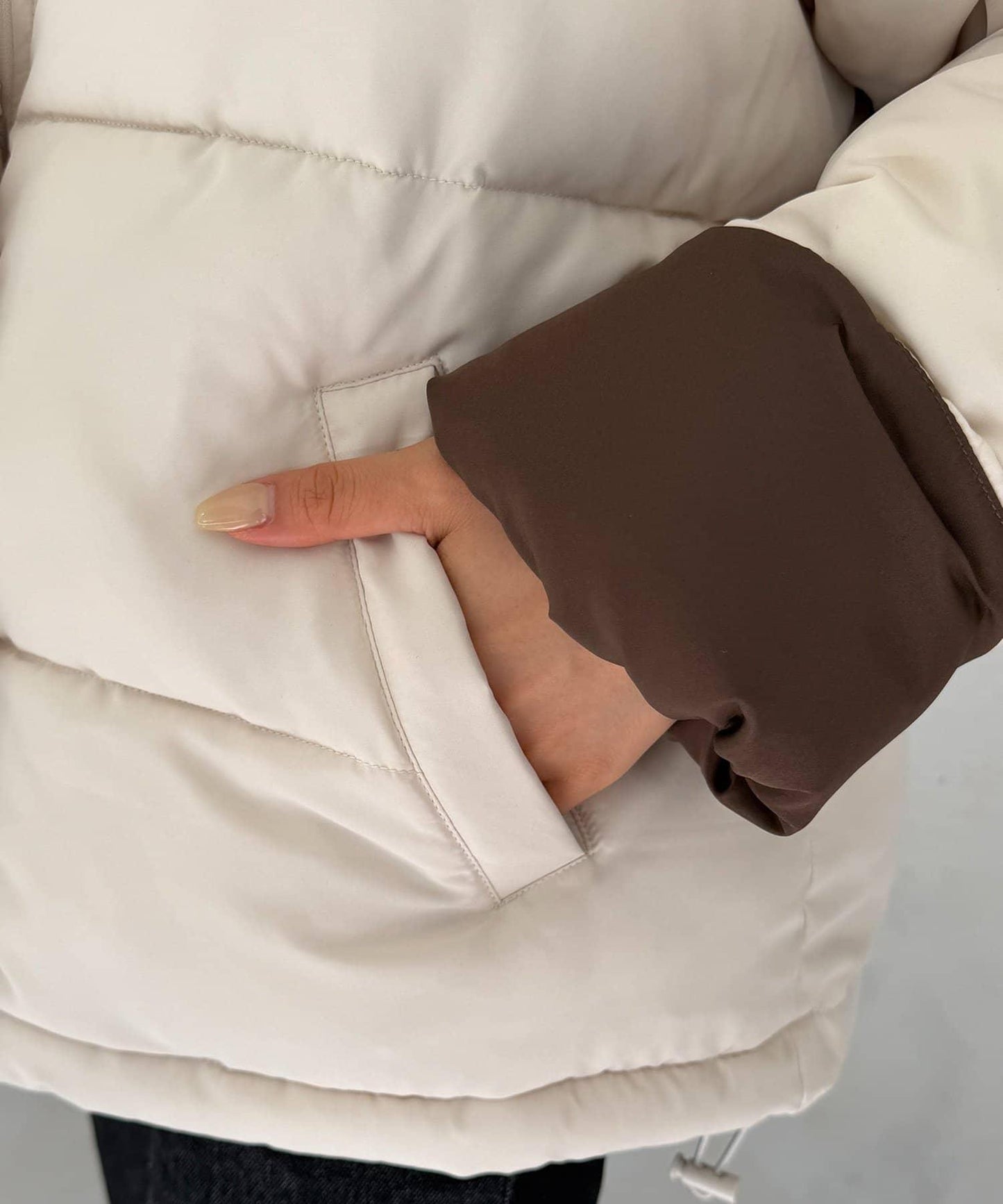 拼色絎棉夾克