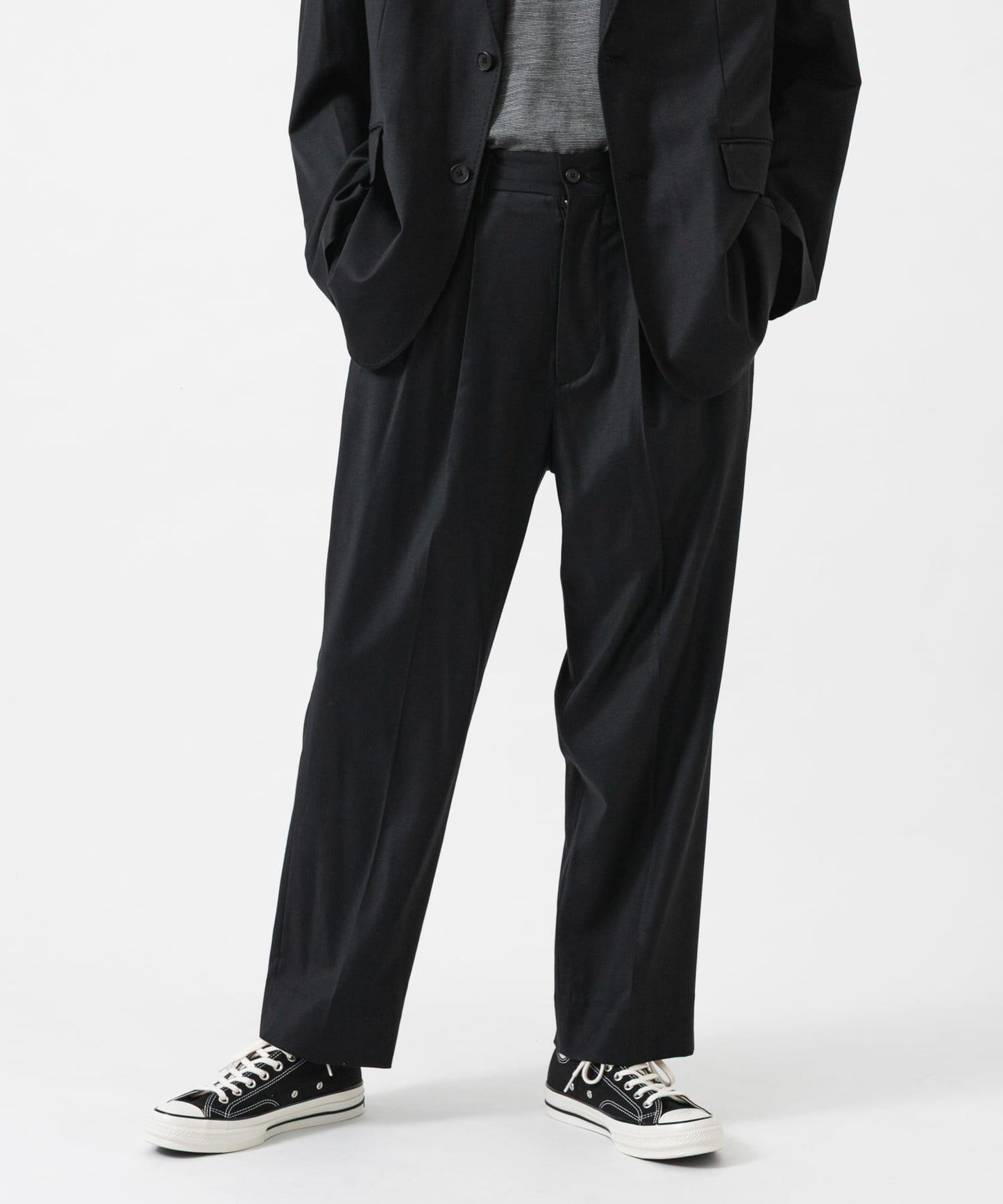 new basic WOOL SILK WIDE SLACKS