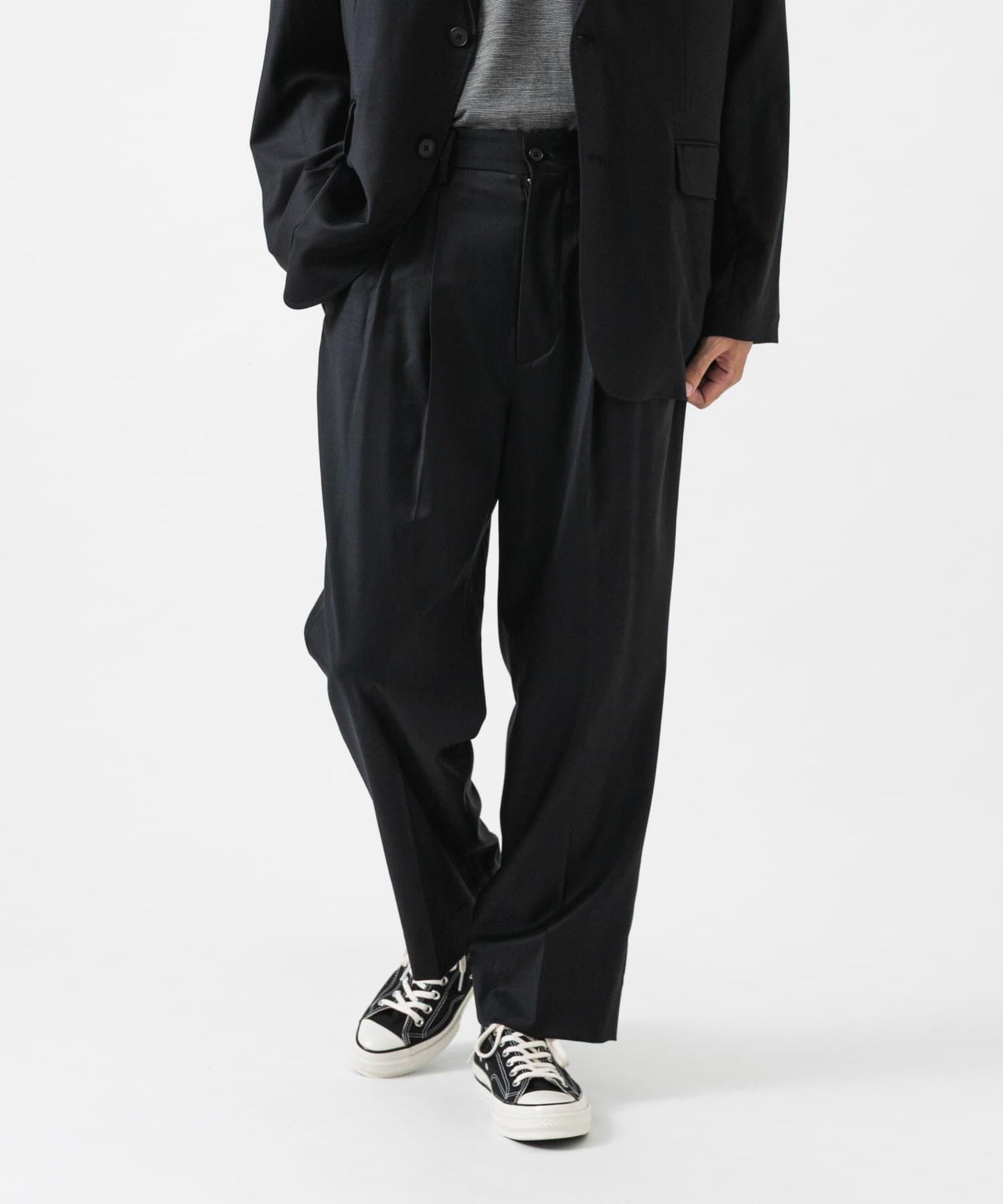 new basic WOOL SILK WIDE SLACKS