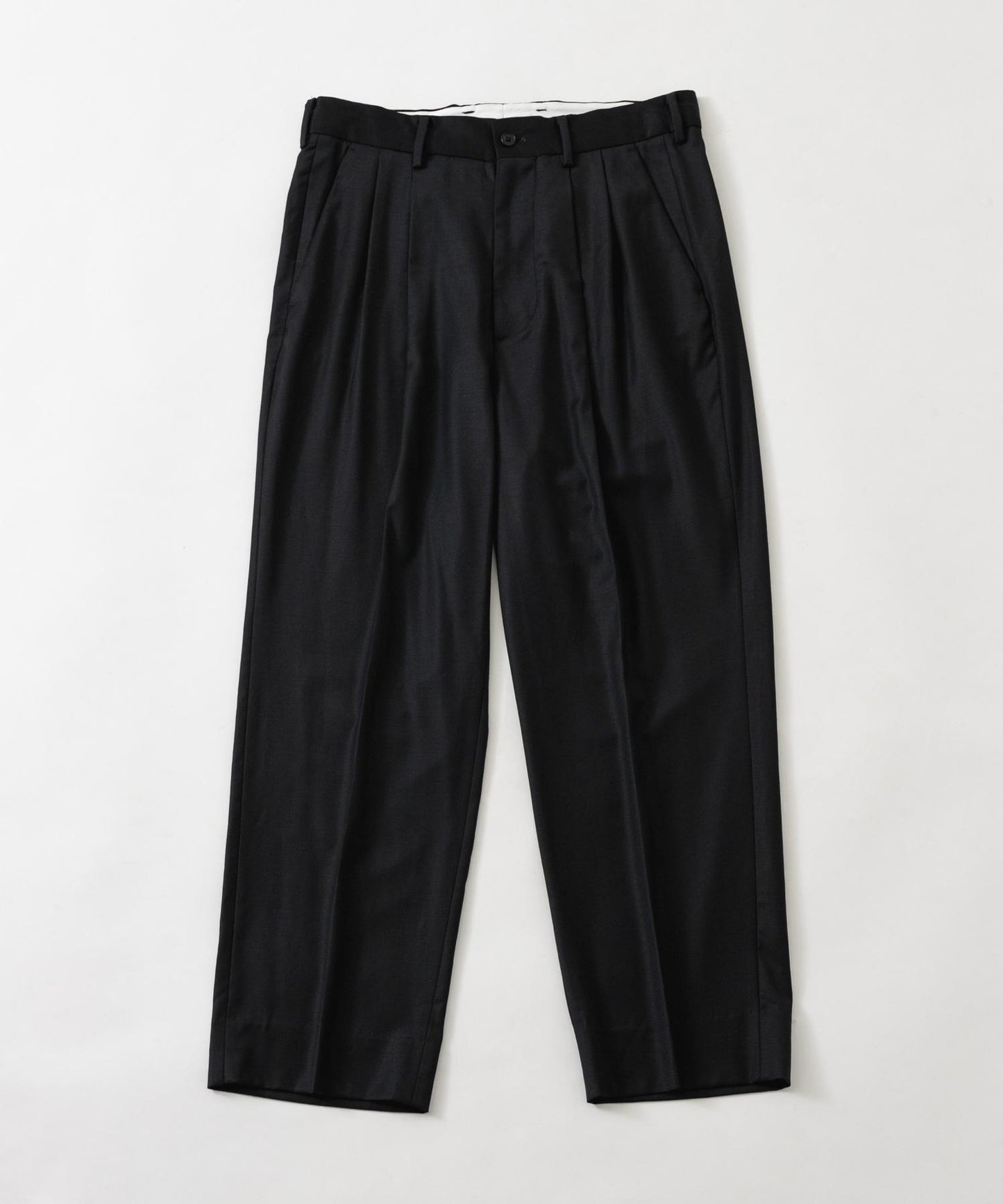 new basic WOOL SILK TAPERED SLACKS