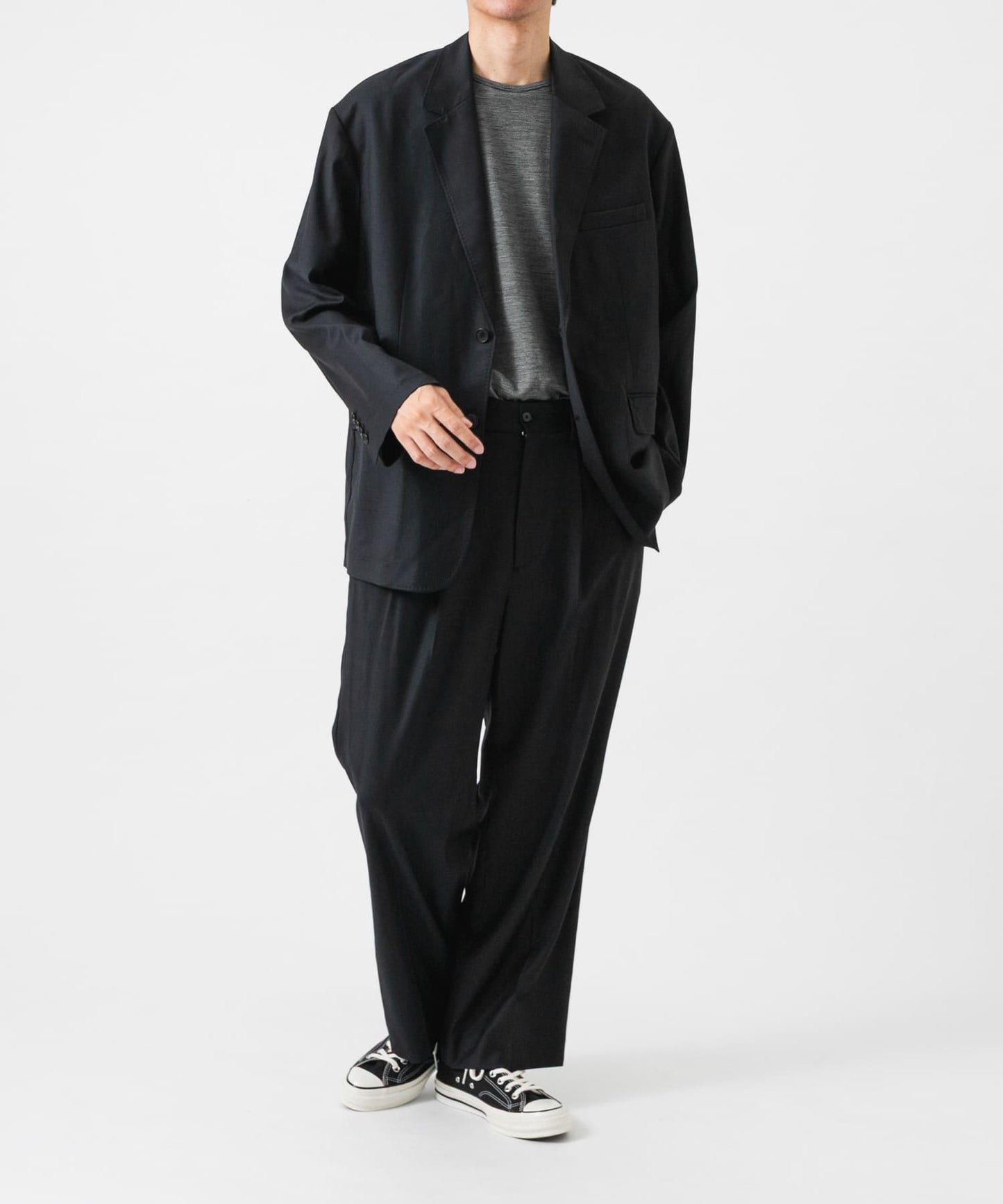 new basic WOOL SILK WIDE SLACKS