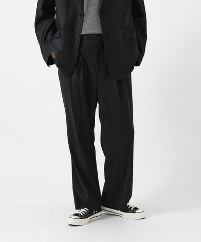 new basic WOOL SILK TAPERED SLACKS