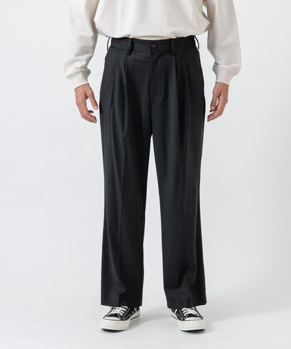 new basic WOOL SILK WIDE SLACKS