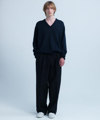 new basic WASHI WOOL V-NECK KNIT