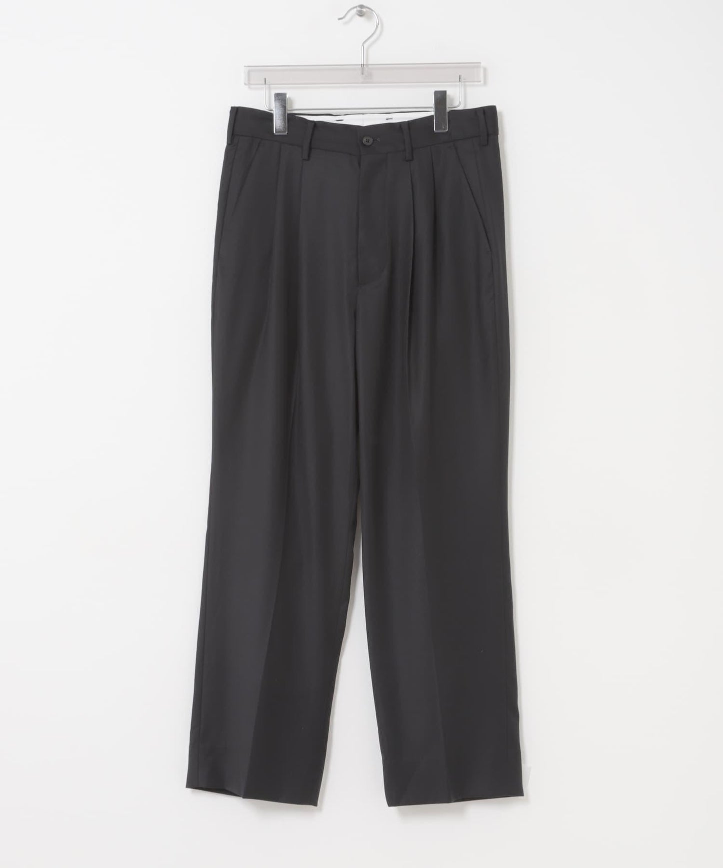 new basic WOOL SILK TAPERED SLACKS