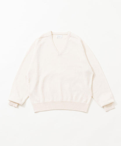 new basic WASHI WOOL V-NECK KNIT