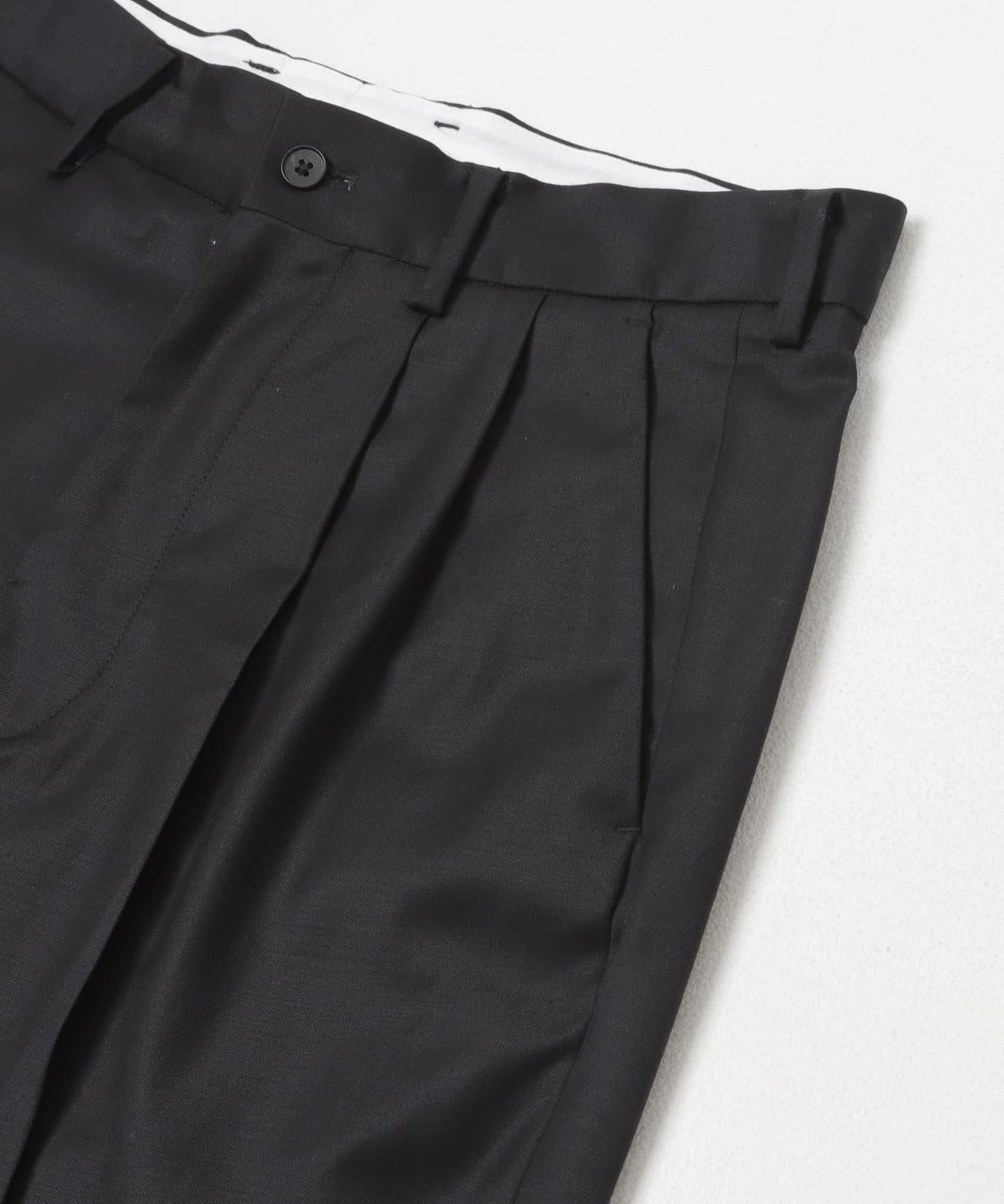 new basic WOOL SILK TAPERED SLACKS
