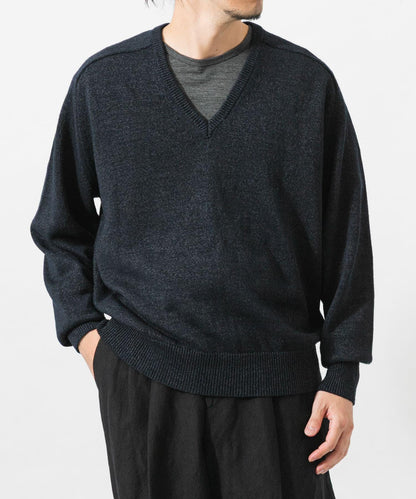 new basic WASHI WOOL V-NECK KNIT