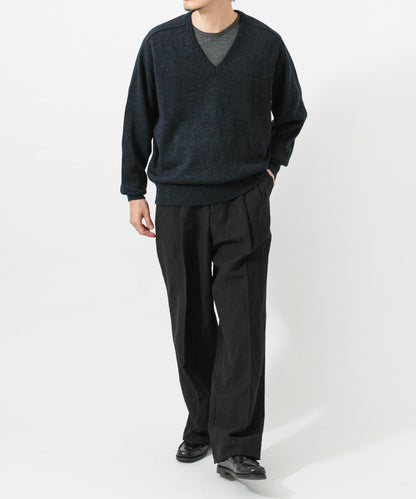 new basic WASHI WOOL V-NECK KNIT
