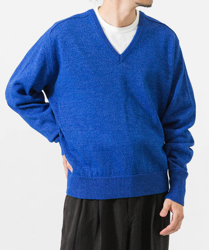 new basic WASHI WOOL V-NECK KNIT