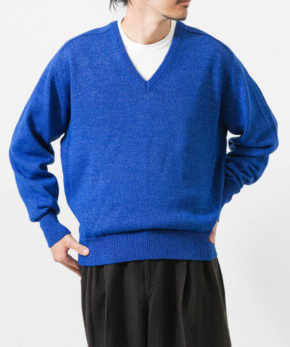 new basic WASHI WOOL V-NECK KNIT