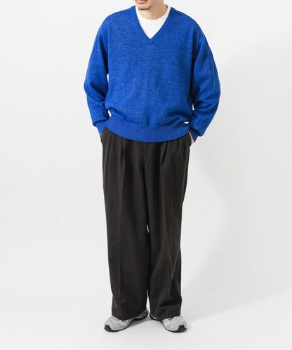 new basic WASHI WOOL V-NECK KNIT