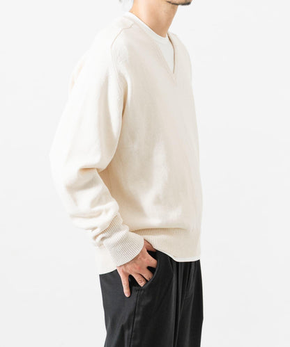 new basic WASHI WOOL V-NECK KNIT