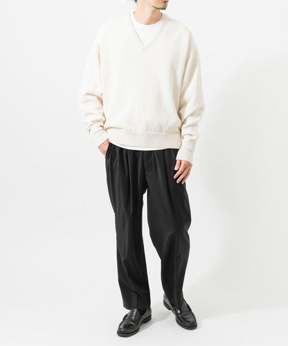 new basic WASHI WOOL V-NECK KNIT
