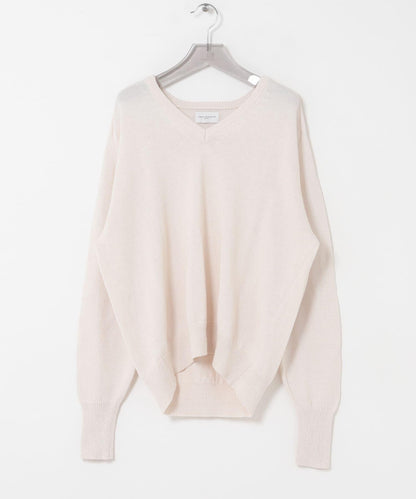 new basic WASHI WOOL V-NECK KNIT