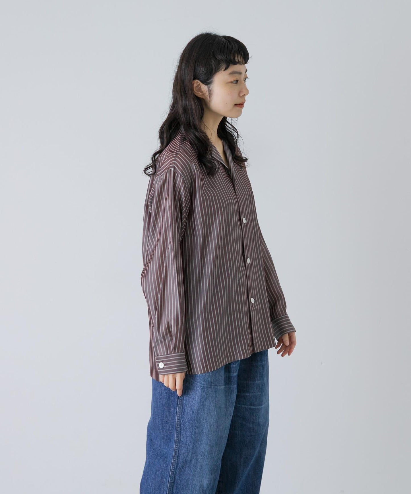 YLEVE ACETATE CUPRO STRIPE PJ SHIRTS