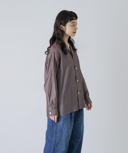YLEVE ACETATE CUPRO STRIPE PJ SHIRTS