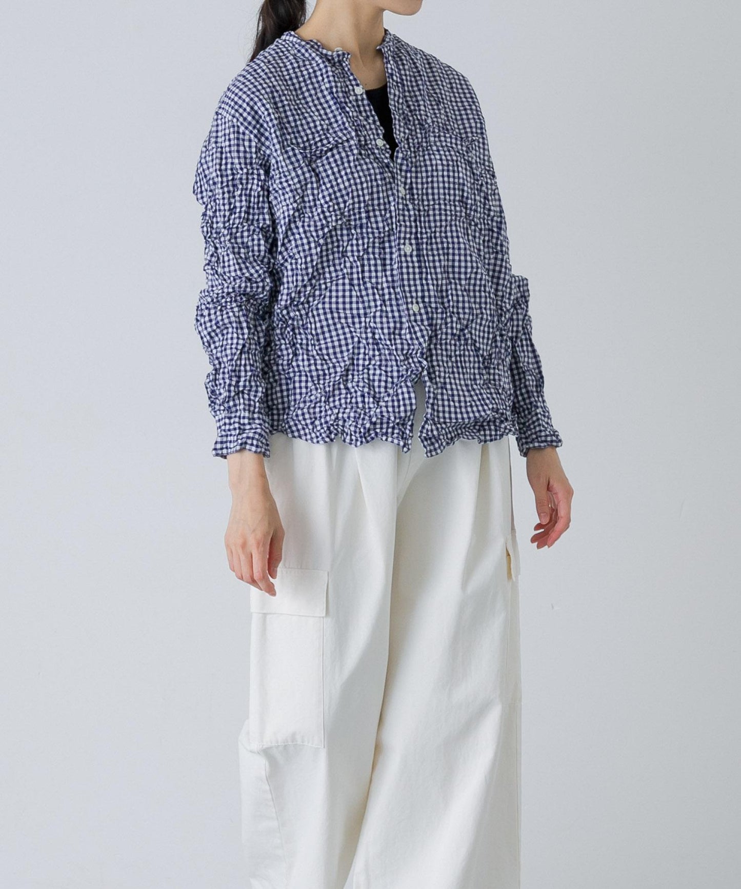 Vas-Y Lentement CHECK WRINKLE SHIRTS