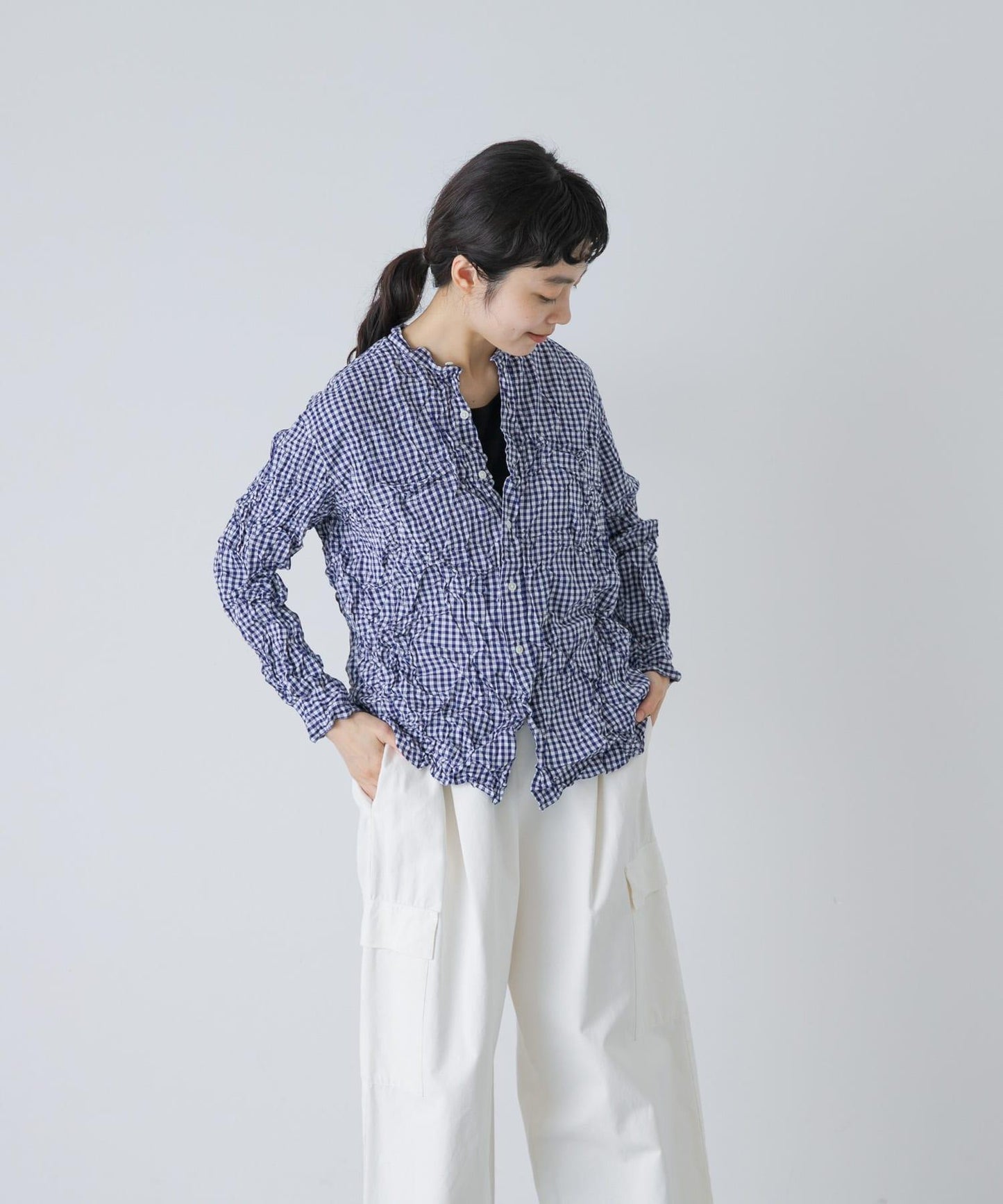 Vas-Y Lentement CHECK WRINKLE SHIRTS