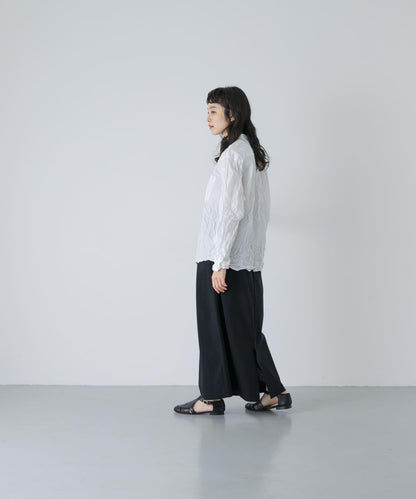 Vas-Y Lentement WRINKLE BANDED COLLAR SHIRTS