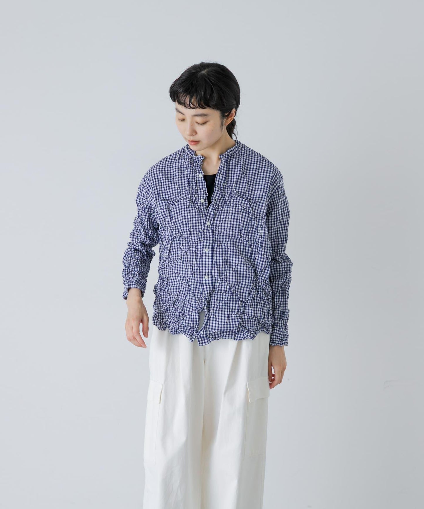 Vas-Y Lentement CHECK WRINKLE SHIRTS