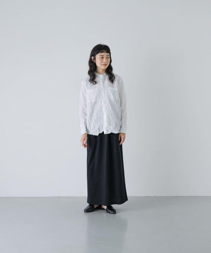 Vas-Y Lentement WRINKLE BANDED COLLAR SHIRTS