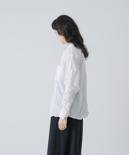 Vas-Y Lentement WRINKLE BANDED COLLAR SHIRTS
