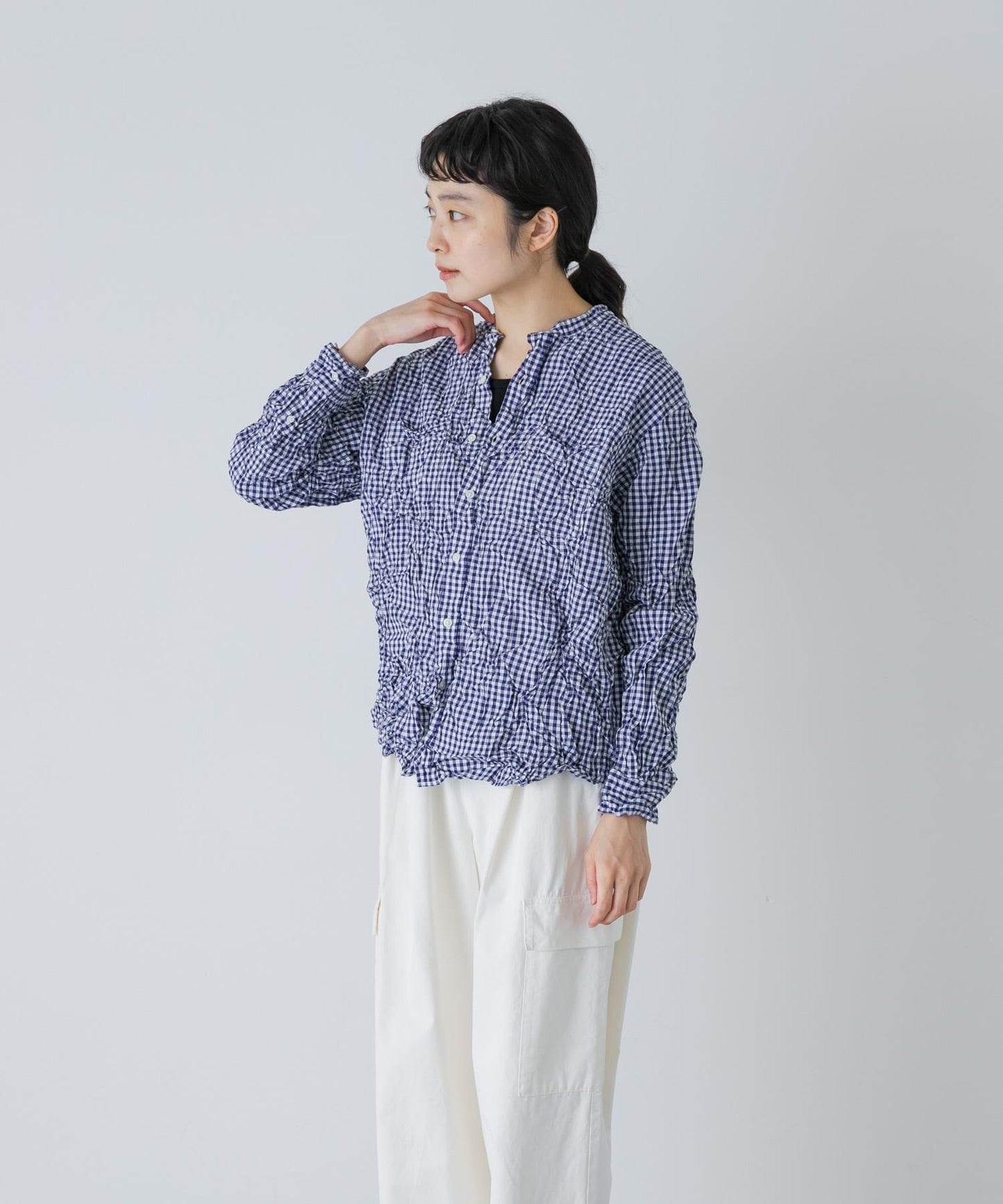 Vas-Y Lentement CHECK WRINKLE SHIRTS