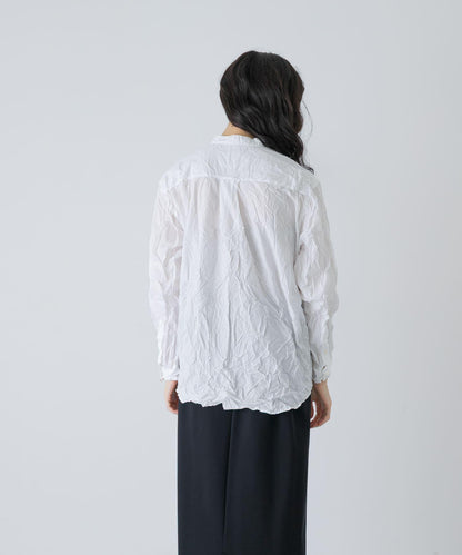 Vas-Y Lentement WRINKLE BANDED COLLAR SHIRTS
