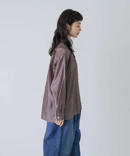 YLEVE ACETATE CUPRO STRIPE PJ SHIRTS