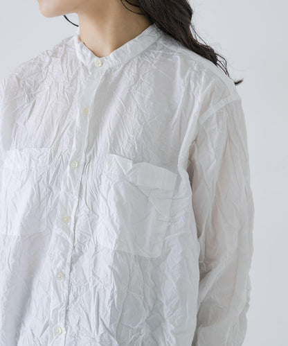 Vas-Y Lentement WRINKLE BANDED COLLAR SHIRTS