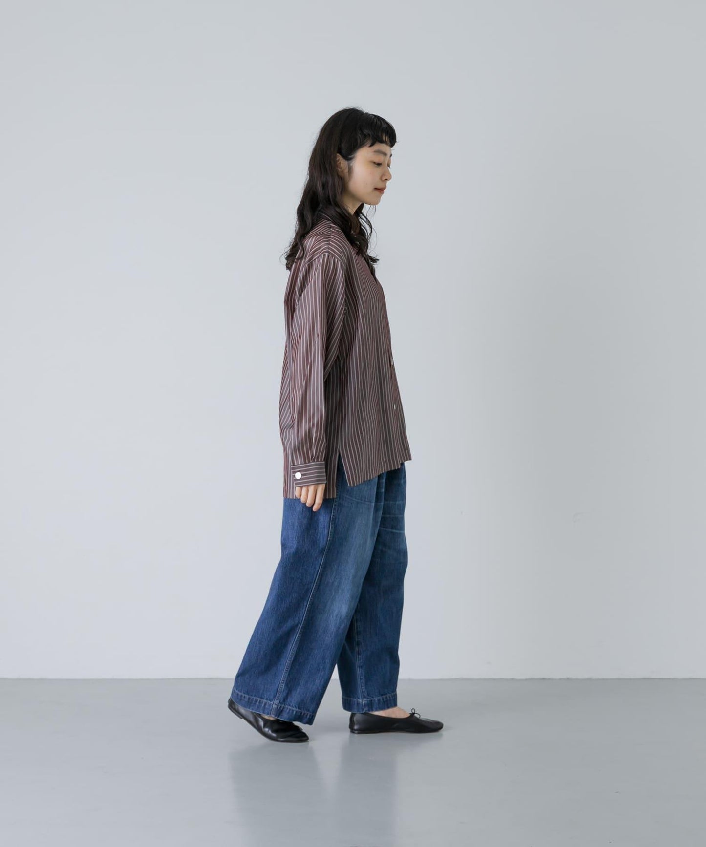 YLEVE ACETATE CUPRO STRIPE PJ SHIRTS