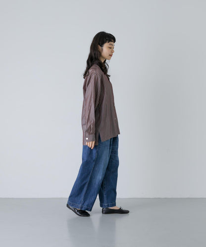 YLEVE ACETATE CUPRO STRIPE PJ SHIRTS