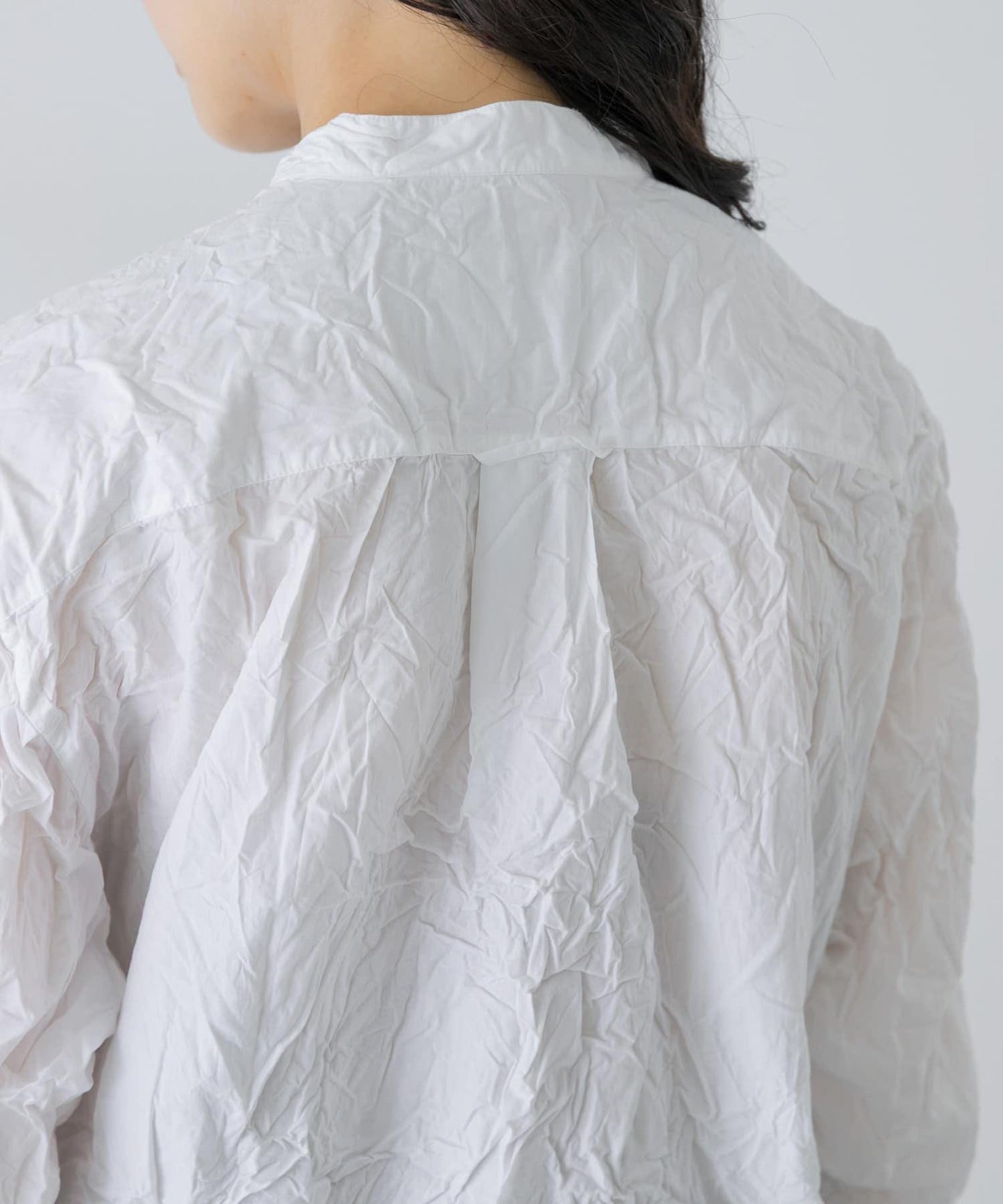 Vas-Y Lentement WRINKLE BANDED COLLAR SHIRTS