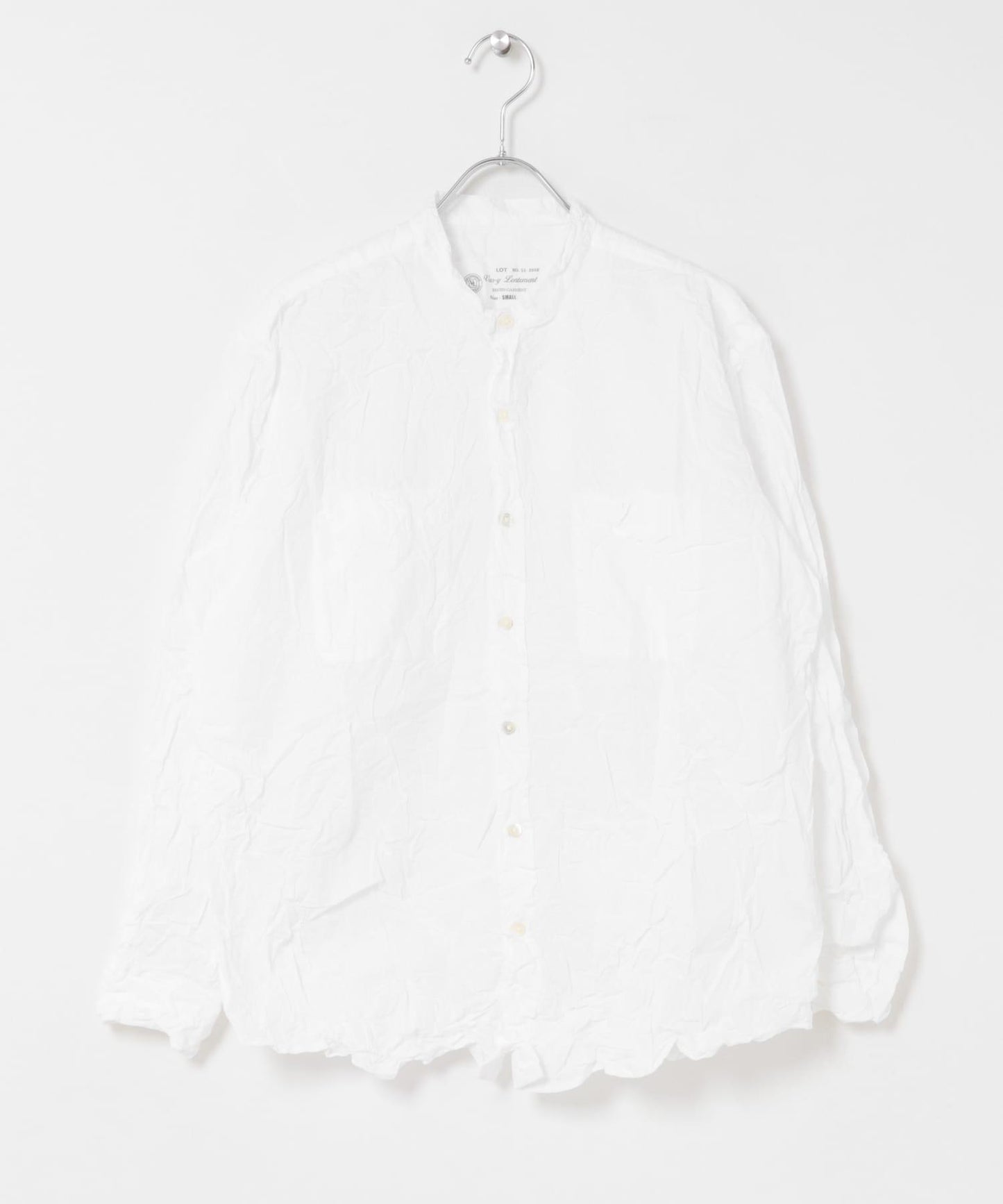 Vas-Y Lentement WRINKLE BANDED COLLAR SHIRTS