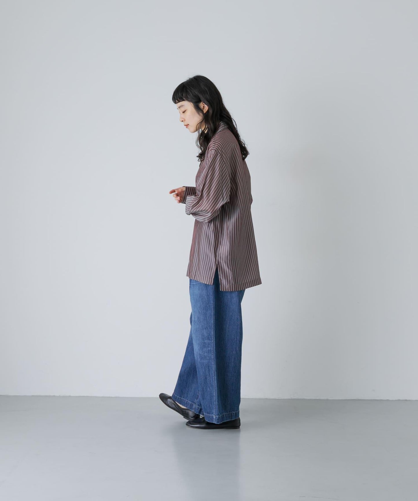 YLEVE ACETATE CUPRO STRIPE PJ SHIRTS
