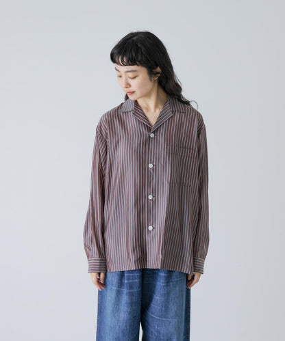 YLEVE ACETATE CUPRO STRIPE PJ SHIRTS