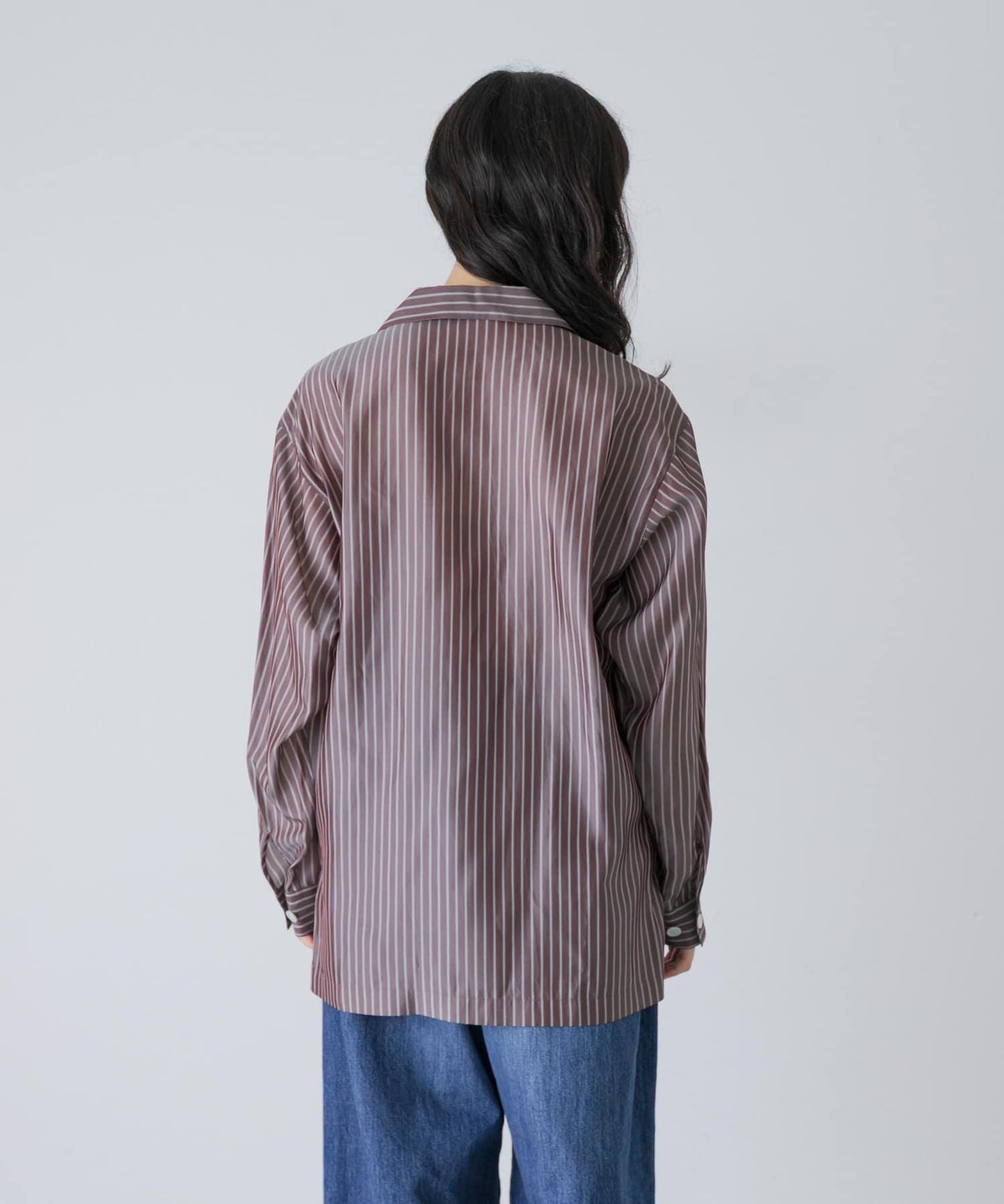 YLEVE ACETATE CUPRO STRIPE PJ SHIRTS