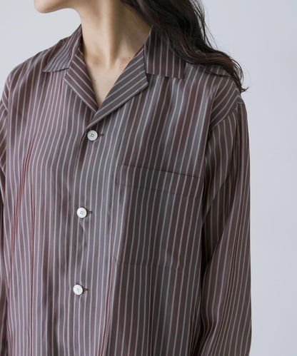 YLEVE ACETATE CUPRO STRIPE PJ SHIRTS
