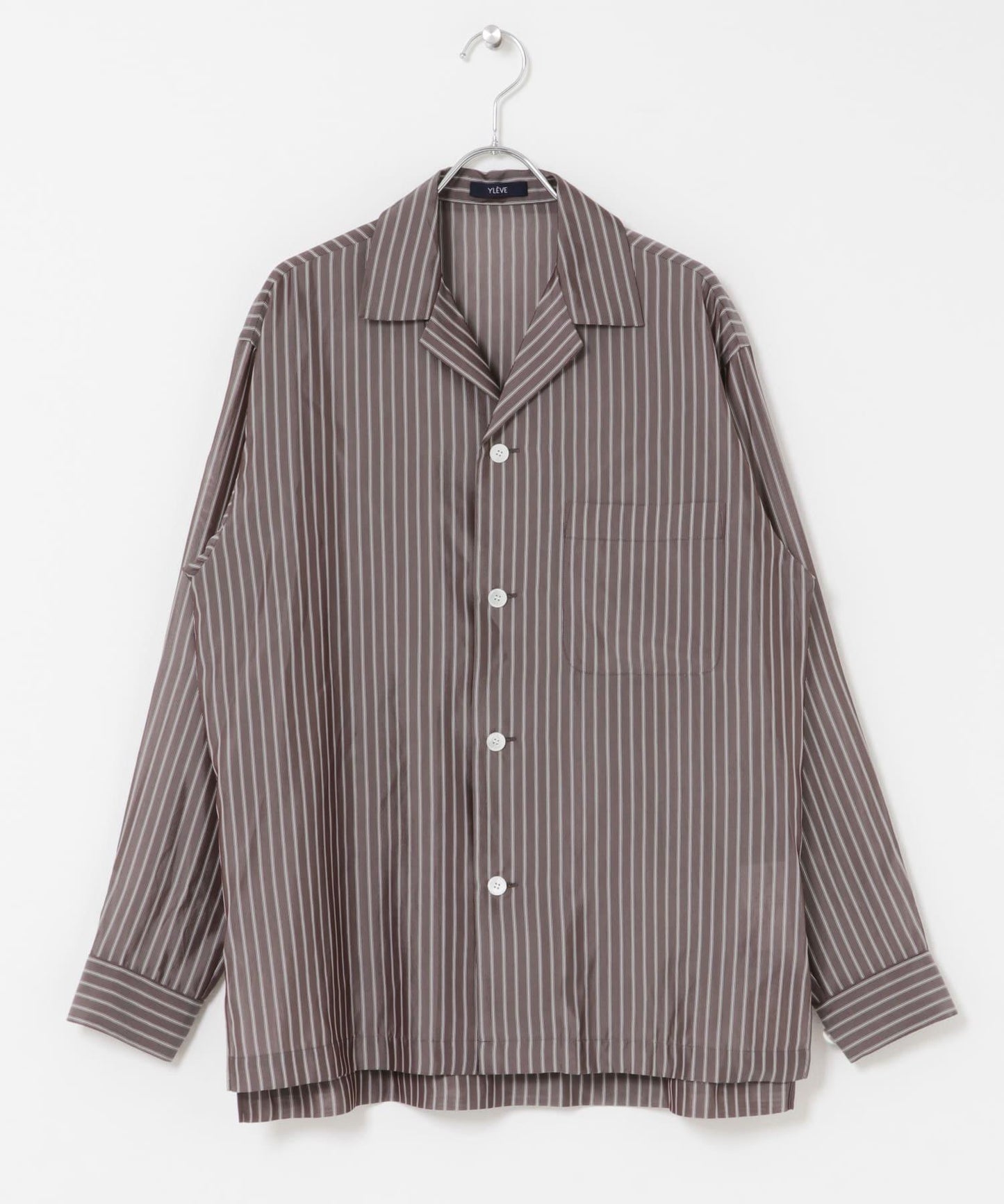 YLEVE ACETATE CUPRO STRIPE PJ SHIRTS