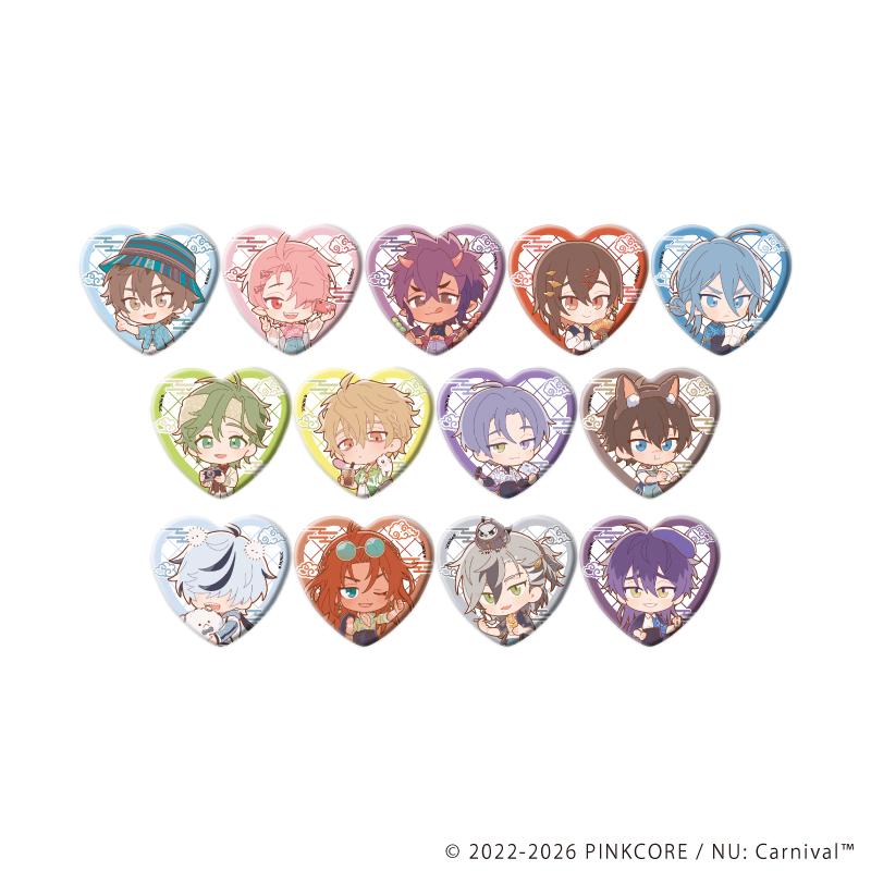 NU: カーニバル_ハート型缶バッジ02/コンプリートセット(全13種)(ミニキャライラスト)【コンプリートセット／13個入り】
