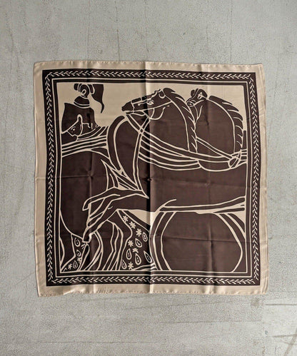 DOUDOU 馬匹圖案印花絲巾 絲巾