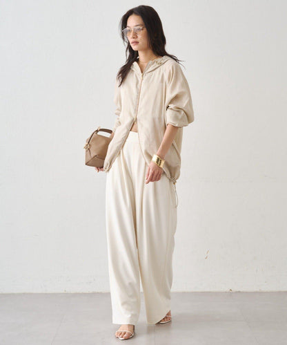 LOUNGEDRESS 彈力聚酯纖維混紡 2褶闊腿褲