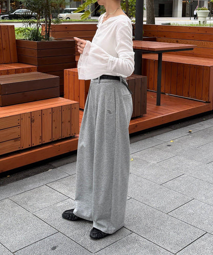Thevon. 2026AW 荷葉邊下襬 亨利領 透膚感 針織衫 女